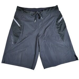 HYLETE Mens Medium‎ Athletic Shorts Black Gym Workout Training Zipped Pockets